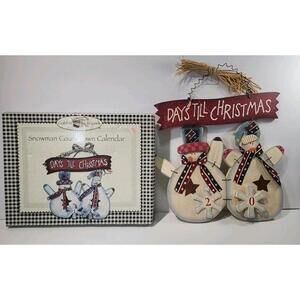 Days Till Christmas Countdown  Snowman Wooden Wall Hanging Decoration